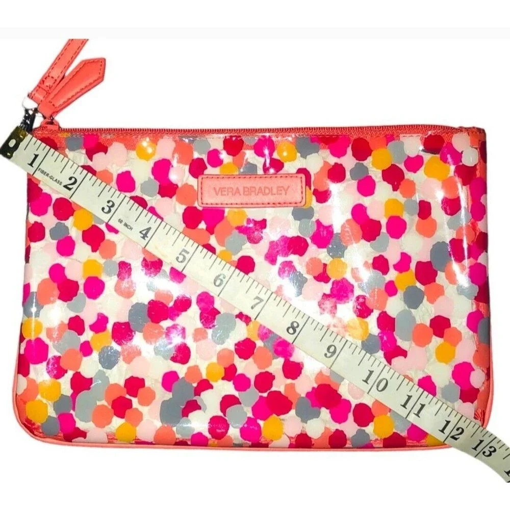 Vera Bradley Wipeable Easy Clean Pixie Confetti Makeup Toiletry Travel Pouch Bag